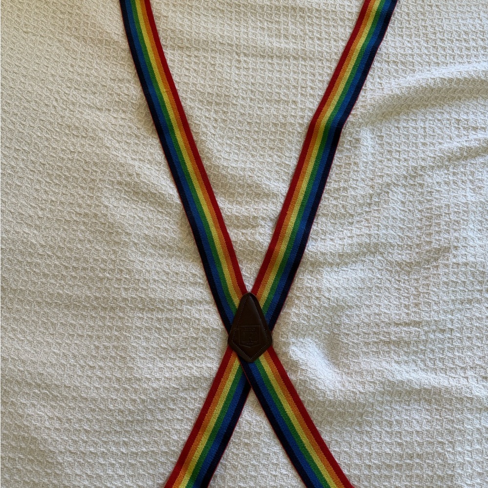 Vintage Big R Rainbow Striped Suspenders
